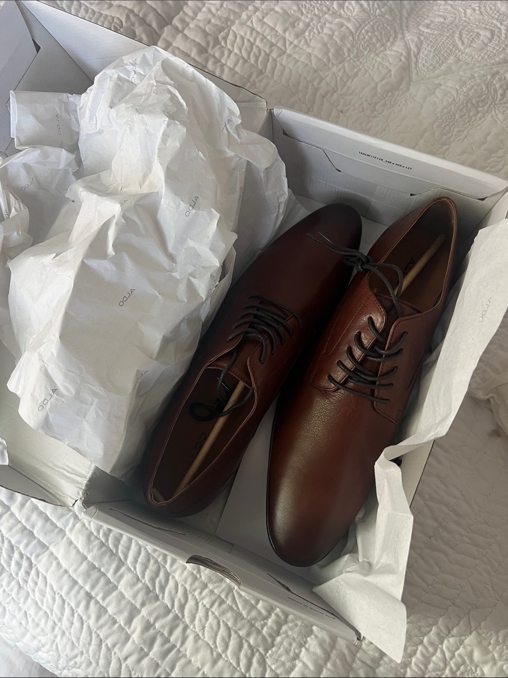 ALDO Men's Chestnut Brown Leather Dress shoes - Picture 8 of 10